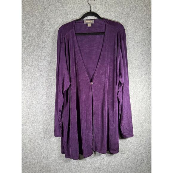 Vintage Lane Bryant Cardigan Women 22/24 Stretch Witchy Whimsigoth Dark Romantic - Picture 1 of 6